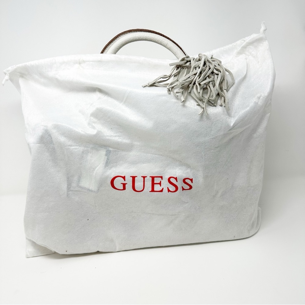 Guess Satchel Crossbody Leather Studded Shoulder Bag Tote w/ Fringe Tassel Charm - Picture 3 of 14